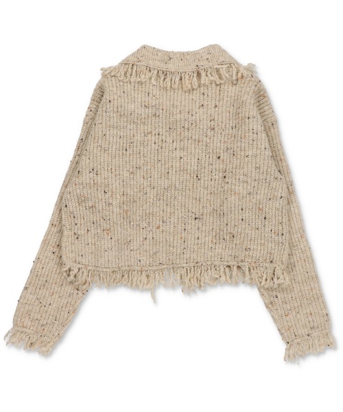 SPINNS(スピンズ)の「ナチュかわ☆彡トグルデザインフリンジニットカーディガン/トグルボタン/NEO森ガール(カーディガン/ボレロ・レディース・アイボリー/ブラウン/ベージュ・ONESIZE)」の12枚目の写真