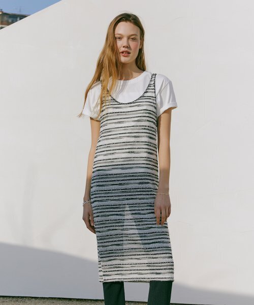 ETMON(エトモン)の「Multi Stripe Knitting Dress White(ワンピース・レディース・その他・FREE)」の1枚目の写真