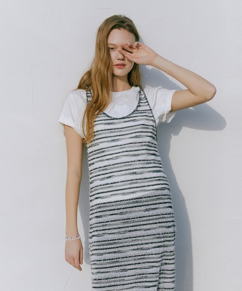 ETMON(エトモン)の「Multi Stripe Knitting Dress White(ワンピース・レディース・その他・FREE)」の4枚目の写真