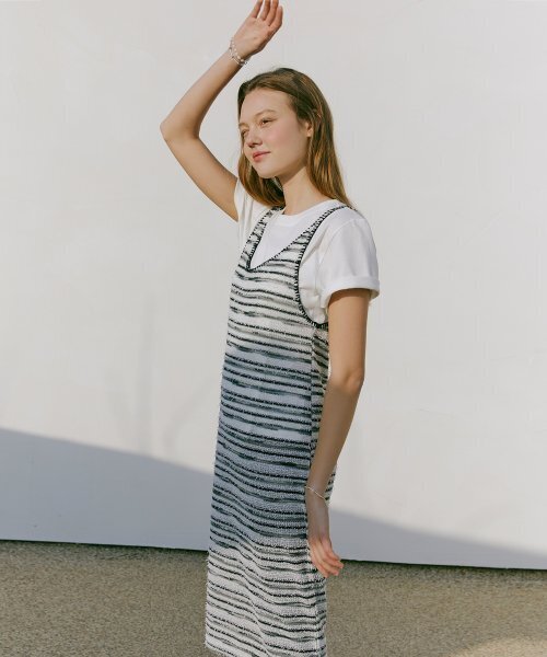 ETMON(エトモン)の「Multi Stripe Knitting Dress White(ワンピース・レディース・その他・FREE)」の2枚目の写真