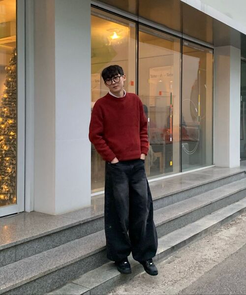 KICHUL（キチョル）の「Curved line balloon denim pants (black)（デニムパンツ・メンズ・その他・X-SMALL/SMALL/MEDIUM/LARGE）」の2枚目の写真