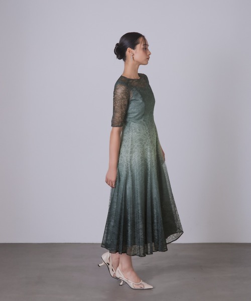 Rose of Sharon(ローズオブシャロン)の「総レースグラデーションフレアドレス(ドレス・レディース・カーキ/ブルーグレー/ネイビー/ボルドー・M)」の3枚目の写真