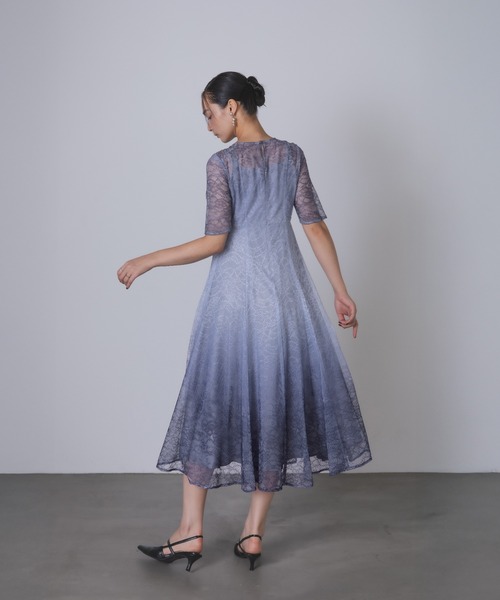 Rose of Sharon(ローズオブシャロン)の「総レースグラデーションフレアドレス(ドレス・レディース・カーキ/ブルーグレー/ネイビー/ボルドー・M)」の10枚目の写真