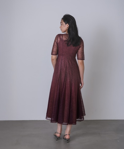 Rose of Sharon(ローズオブシャロン)の「総レースグラデーションフレアドレス(ドレス・レディース・カーキ/ブルーグレー/ネイビー/ボルドー・M)」の22枚目の写真