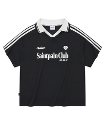 SP ハートエンブレムロゴラインカラーTシャツ-ブラック