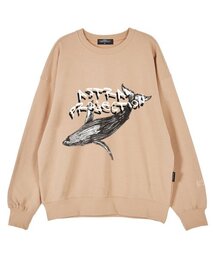 ウェイルオーバーサイズドロップショルダースウェット_ピーチ