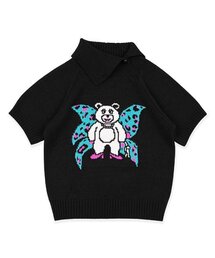 WING BEAR KNIT WARMER SET_BLACK