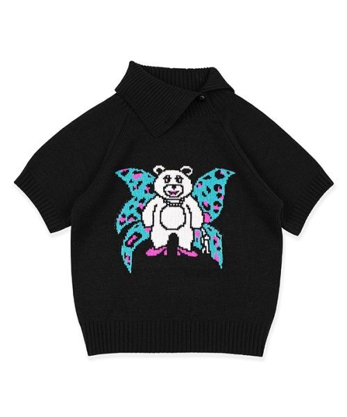 youthbath(ユースバース)の「WING BEAR KNIT WARMER SET_BLACK(ニット/セーター・レディース・その他・SMALL/MEDIUM)」の1枚目の写真