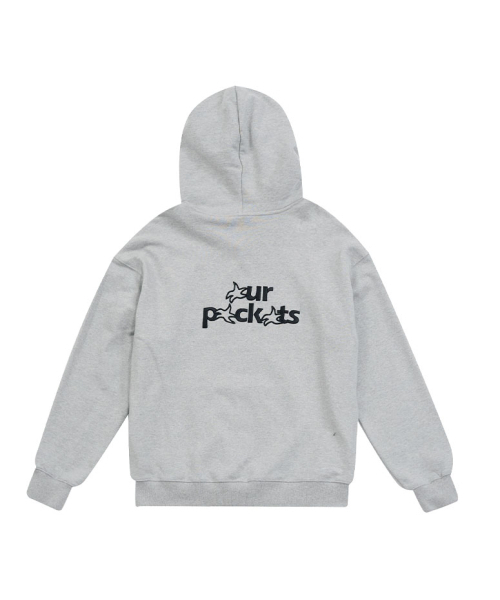OURPOCKETS(アワーポケッツ)の「アワーポケットシグネチャーロゴスウェットフーディー(グレー)(スウェット・レディース・グレー・MEDIUM/X-LARGE)」の3枚目の写真