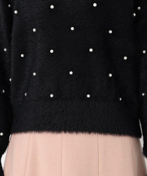 STRAWBERRY-FIELDS（ストロベリーフィールズ）の「メルティーシャギー_パールシャギーニット（ニット/セーター・レディース・オフホワイト/ブラック・2）」の10枚目の写真