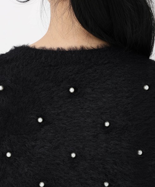 STRAWBERRY-FIELDS（ストロベリーフィールズ）の「メルティーシャギー_パールシャギーニット（ニット/セーター・レディース・オフホワイト/ブラック・2）」の8枚目の写真