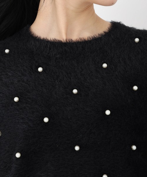 STRAWBERRY-FIELDS（ストロベリーフィールズ）の「メルティーシャギー_パールシャギーニット（ニット/セーター・レディース・オフホワイト/ブラック・2）」の7枚目の写真