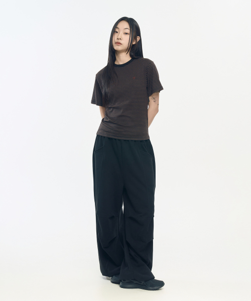 SLOW RECORD HOUSE(スローレコードハウス)の「ストライプ半袖Tシャツ_ブラウン(Tシャツ/カットソー・レディース・その他・SMALL/MEDIUM/LARGE)」の14枚目の写真