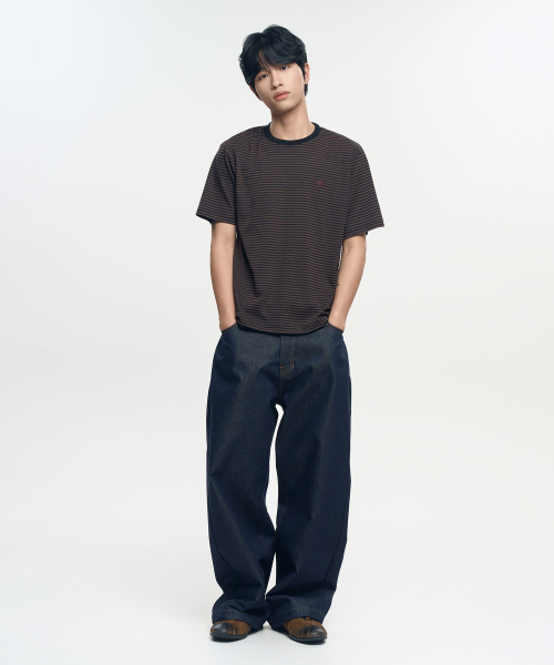 SLOW RECORD HOUSE(スローレコードハウス)の「ストライプ半袖Tシャツ_ブラウン(Tシャツ/カットソー・レディース・その他・SMALL/MEDIUM/LARGE)」の15枚目の写真