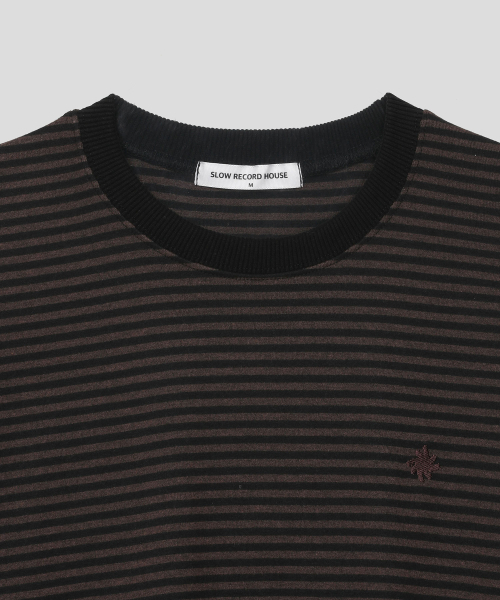 SLOW RECORD HOUSE(スローレコードハウス)の「ストライプ半袖Tシャツ_ブラウン(Tシャツ/カットソー・レディース・その他・SMALL/MEDIUM/LARGE)」の8枚目の写真