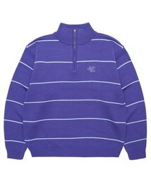 STRIPED HALF ZIP KNIT SWEATER PURPLE(CV2CFUK681A)