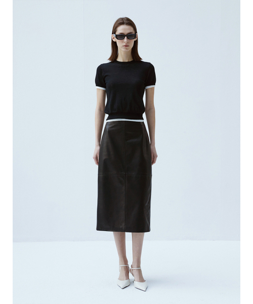 VERDEMAR（ベルデマール）の「European Lambskin Straight midi Skirt（スカート・レディース・その他・FREE）」の2枚目の写真