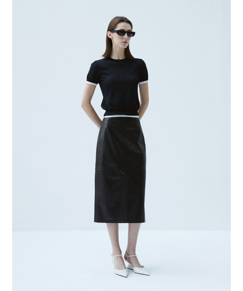 VERDEMAR（ベルデマール）の「European Lambskin Straight midi Skirt（スカート・レディース・その他・FREE）」の3枚目の写真