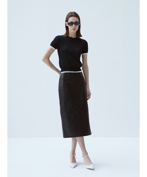 VERDEMAR（ベルデマール）の「European Lambskin Straight midi Skirt（スカート・レディース・その他・FREE）」の4枚目の写真