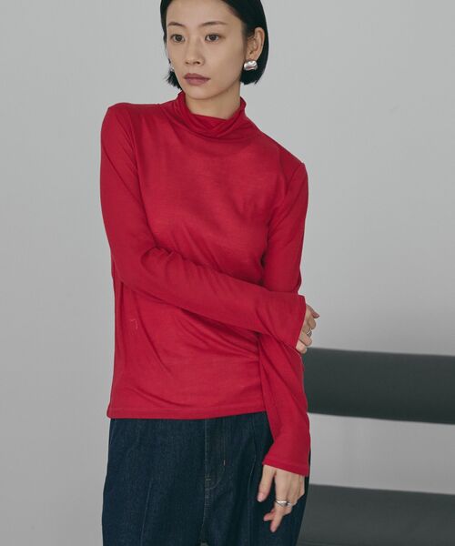 シアタープロダクツ ローズレース・テレコタートルネック Ｔシャツ コットンウールテレコタートルネックプルオーバー 長袖 | deux C(ドゥ