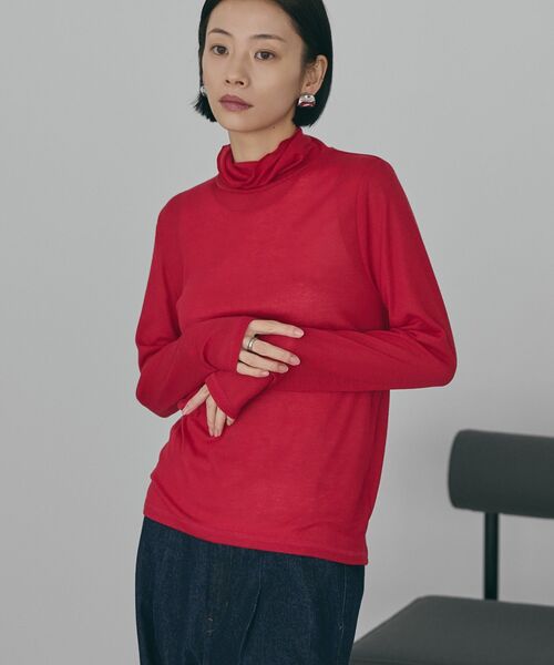 セール】シアーテレコタートルネックプルオーバー（Tシャツ/カットソー