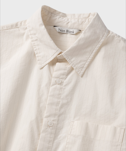 NONBLANK(ノンブランク)の「ルーズフィットストライプシャツ_BUTTER(シャツ/ブラウス・メンズ・ライトイエロー・MEDIUM/LARGE/X-LARGE)」の3枚目の写真