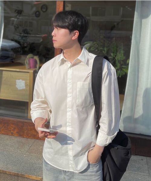 NONBLANK(ノンブランク)の「ルーズフィットストライプシャツ_BUTTER(シャツ/ブラウス・メンズ・ライトイエロー・MEDIUM/LARGE/X-LARGE)」の18枚目の写真
