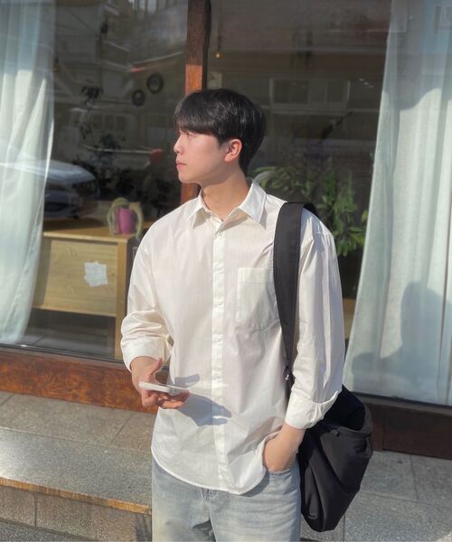 NONBLANK(ノンブランク)の「ルーズフィットストライプシャツ_BUTTER(シャツ/ブラウス・メンズ・ライトイエロー・MEDIUM/LARGE/X-LARGE)」の20枚目の写真