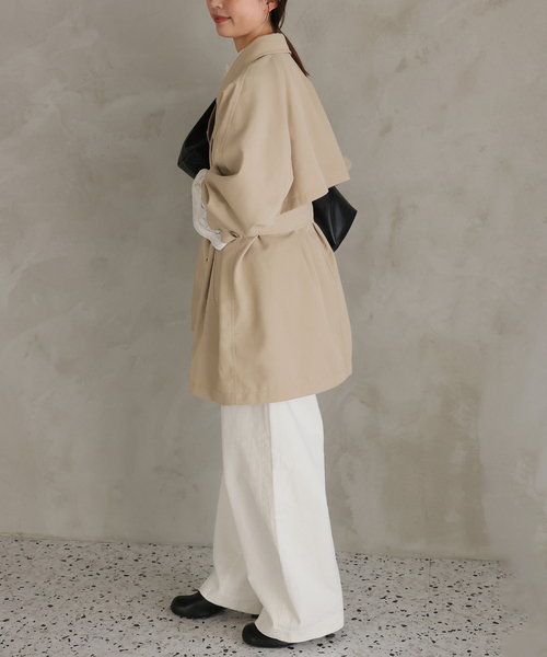 SLOBE IENA（スローブイエナ）の「《セットアップ対応可》撥水ミドルトレンチコート（トレンチコート・レディース・ベージュ/ネイビー・36/38）」の10枚目の写真