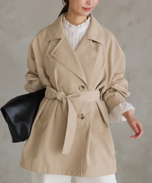 SLOBE IENA（スローブイエナ）の「《セットアップ対応可》撥水ミドルトレンチコート（トレンチコート・レディース・ベージュ/ネイビー・36/38）」の11枚目の写真
