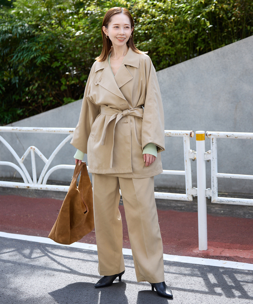 SLOBE IENA（スローブイエナ）の「《セットアップ対応可》撥水ミドルトレンチコート（トレンチコート・レディース・ベージュ/ネイビー・36/38）」の16枚目の写真