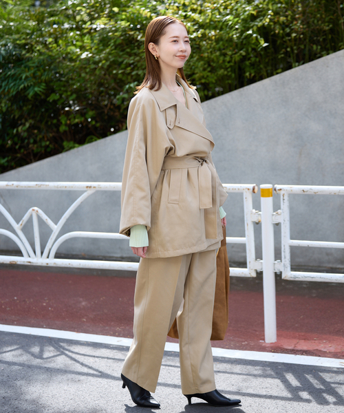 SLOBE IENA（スローブイエナ）の「《セットアップ対応可》撥水ミドルトレンチコート（トレンチコート・レディース・ベージュ/ネイビー・36/38）」の17枚目の写真