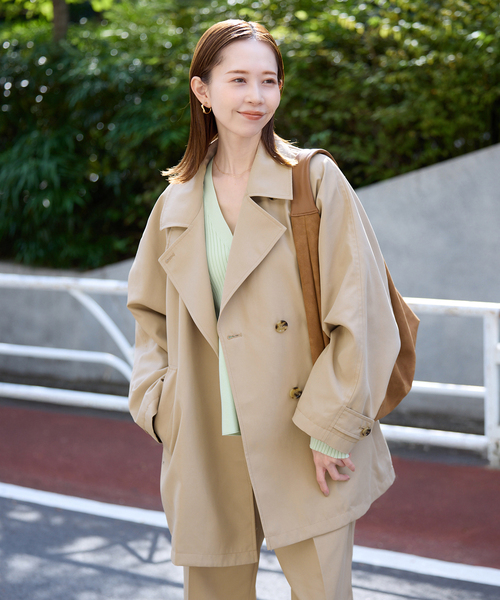 SLOBE IENA（スローブイエナ）の「《セットアップ対応可》撥水ミドルトレンチコート（トレンチコート・レディース・ベージュ/ネイビー・36/38）」の22枚目の写真