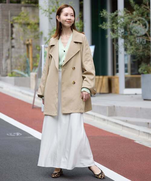 【新品】 SLOBE IENA 撥水ミドルトレンチコート ベージュ　38 撥水 スローブ イエナ SLOBE IENA 《セットアップ対応可/》撥水ミドル