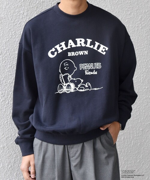 SHIPS any: SNOOPY コラボ コミック グラフィック プリント スウェット