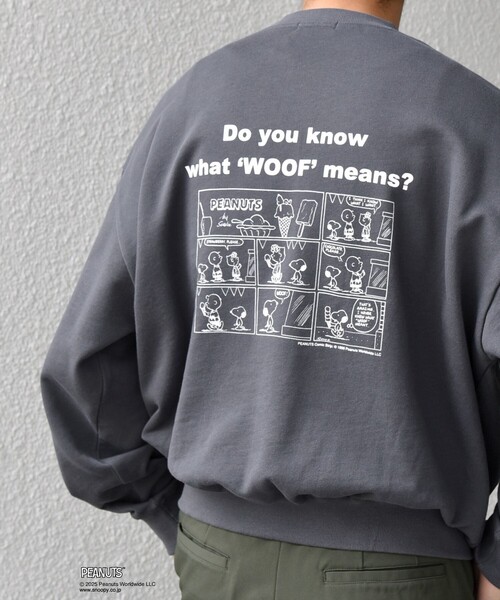 SHIPS any: SNOOPY コラボ コミック グラフィック プリント スウェット