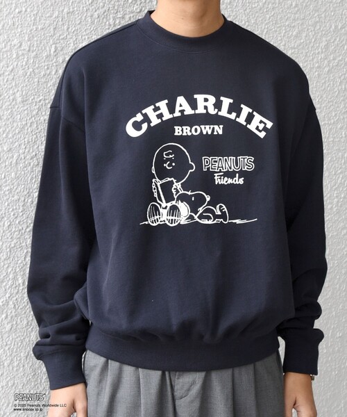 SHIPS any: SNOOPY コラボ コミック グラフィック プリント スウェット