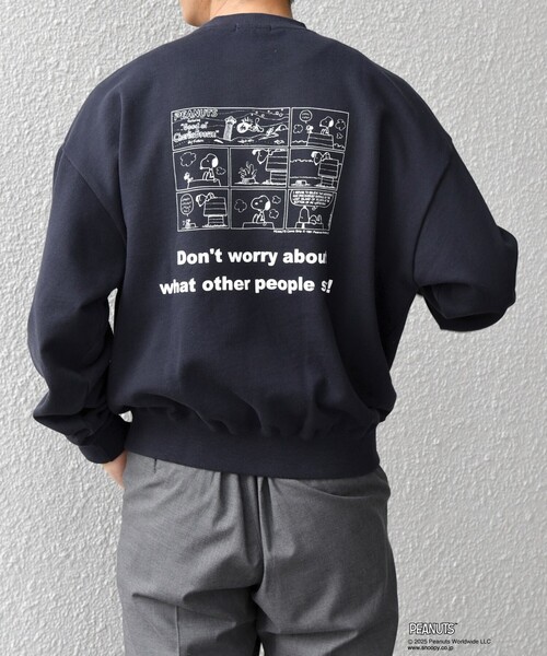 SHIPS any: SNOOPY コラボ コミック グラフィック プリント スウェット