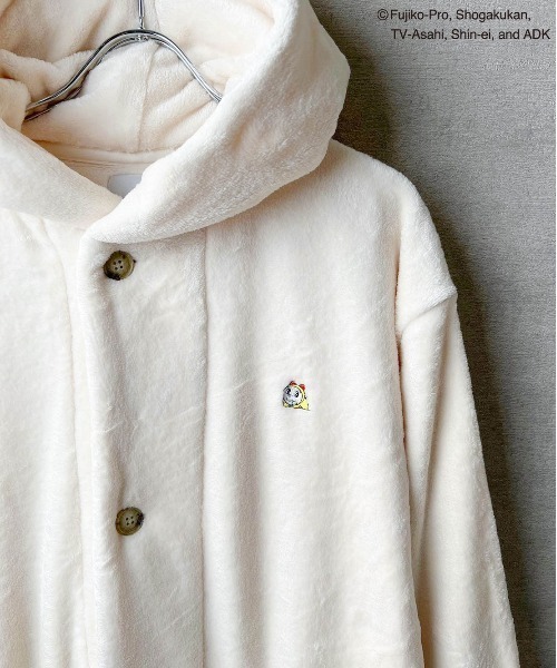 TETERA（テテラ）の「★TETERA×ドラえもん★Re ROOMROBE / 外気浴専用 ファーローブ（ガウン/バスローブ・レディース・ネイビー/ベージュ/グレー/サックスブルー・FREE）」の10枚目の写真