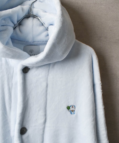 TETERA（テテラ）の「★TETERA×ドラえもん★Re ROOMROBE / 外気浴専用 ファーローブ（ガウン/バスローブ・レディース・ネイビー/ベージュ/グレー/サックスブルー・FREE）」の18枚目の写真
