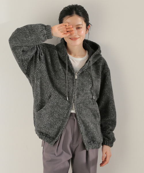 JOINT WORKS(ジョイントワークス)の「シャギー ジップフーディー / Shaggy Zip Hoodie(ブルゾン・メンズ・チャコールグレー/レッド・LARGE/MEDIUM)」の9枚目の写真