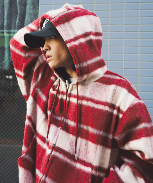 JOINT WORKS(ジョイントワークス)の「シャギー ジップフーディー / Shaggy Zip Hoodie(ブルゾン・メンズ・チャコールグレー/レッド・LARGE/MEDIUM)」の13枚目の写真