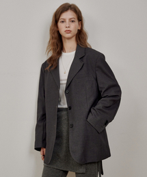 Loose Fit Tailored Jacket Charcoal