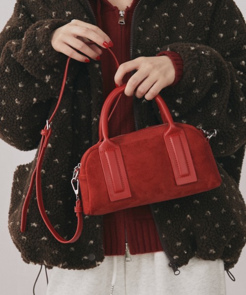 MERLOT(メルロー)の「2WAYフェイクスエードミニバッグ(ハンドバッグ・レディース・ブラウン/レッド・FREE)」の8枚目の写真