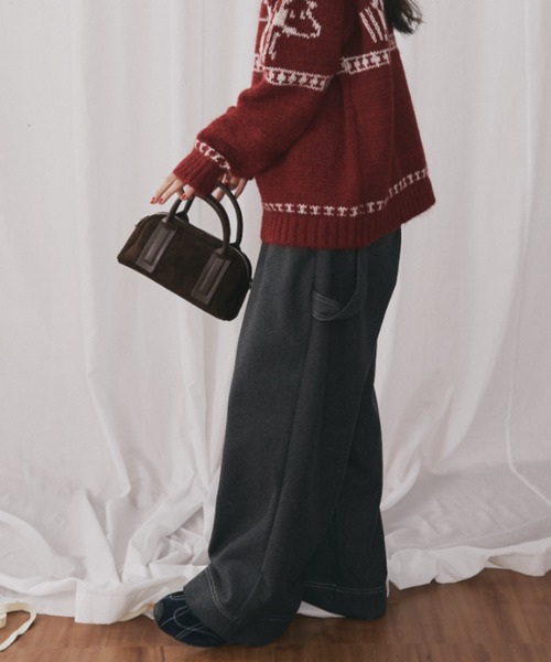 MERLOT(メルロー)の「2WAYフェイクスエードミニバッグ(ハンドバッグ・レディース・ブラウン/レッド・FREE)」の5枚目の写真