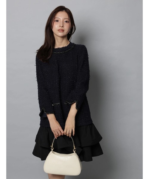 Apuweiser-riche（アプワイザーリッシェ）の「ツイードクラシカルワンピース（ワンピース・レディース・ネイビー・2/1）」の3枚目の写真