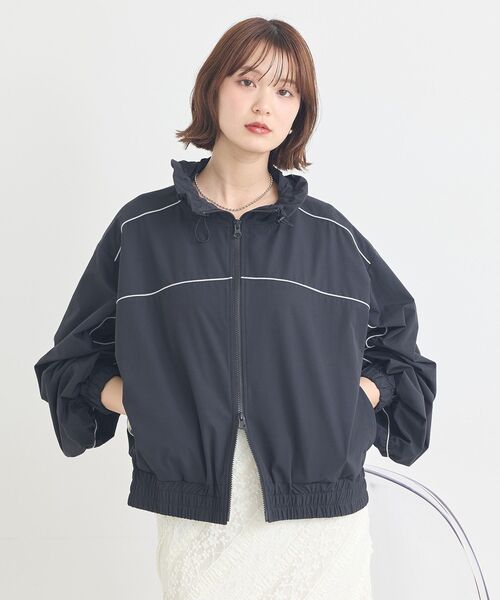earth music&ecology（アースミュージックアンドエコロジー）の「パイピングブルゾン（ブルゾン・レディース・ブラック/ドット/ライトイエロー・FREE）」の12枚目の写真