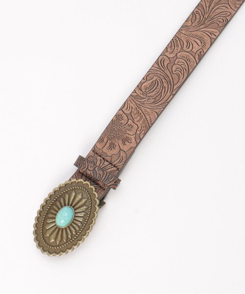 VENCEEXCHANGE（ヴァンスエクスチェンジ）の「ターコイズ風ウエスタンベルト（ベルト・レディース・ブラウン・FREE）」の6枚目の写真
