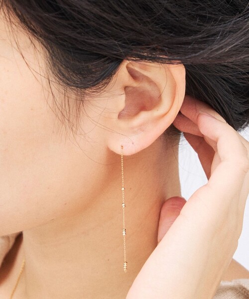 MARIHA/マリハ】時の砂 チェーンピアス S / K18YG（ピアス（両耳用