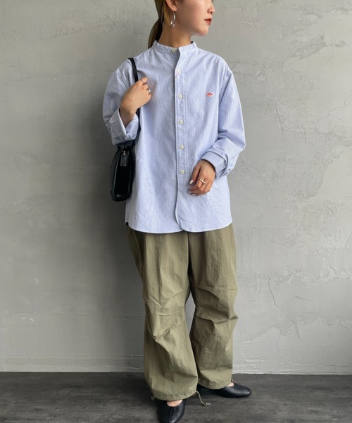 DANTON（ダントン）の「【WEB先行予約】[DANTON/ダントン] バンドカラー オックスフォードシャツ(ストライプ)（シャツ/ブラウス・レディース・ブルー・40/38/42）」の7枚目の写真